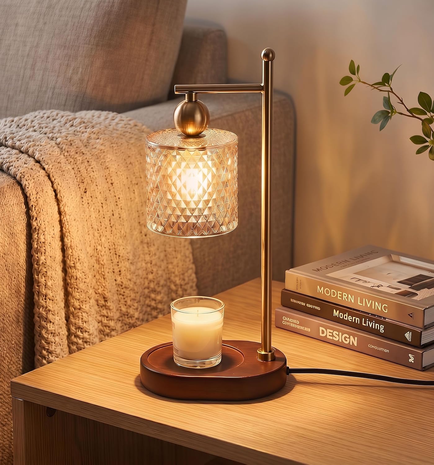 Glass Candle Warmer with Timer and Dimming Function, Perfect as a Birthday Present for Women，a Unique Candle Warmer Gift for Mum， a Housewarming Present， or as a Decorative Item for a new Home
