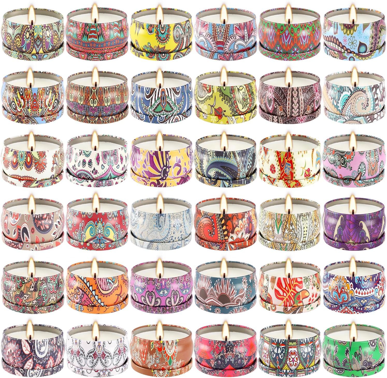 Scented Candles Gifts Set of 36, 2.5 oz Soy Wax Aromatherapy Travel Tin Jar Candles for Family,Colleagues,Friends, Teachers,Thank You Gifts