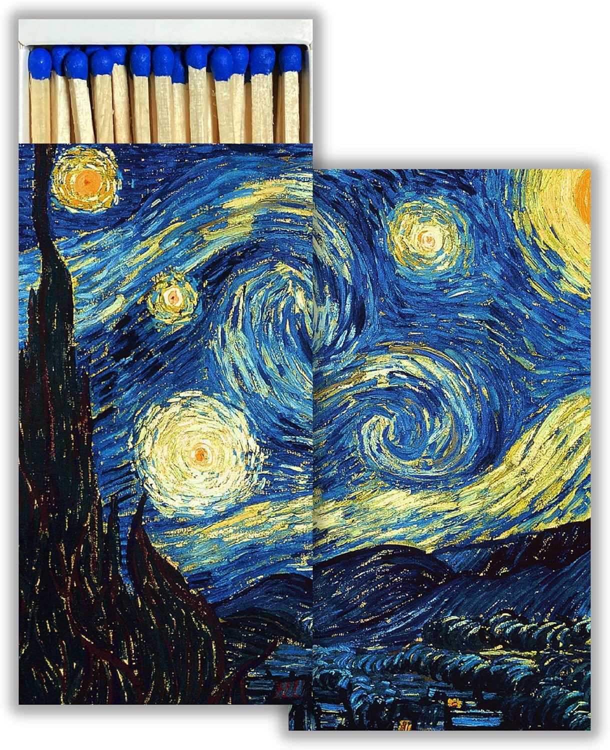 Matchbox Designs of Your Choice (8 Unique Box Designs with 4" Matches) | Decorative & Festive for Home Decor, Gifts, Accessories | Long Safety Matches (Made in Germany)