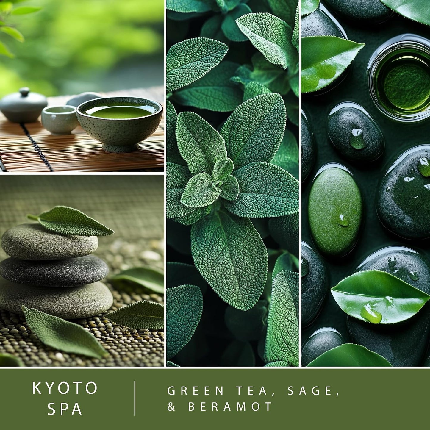 Scentsationals Kyoto Spa Scented Wax Melts - Green Tea, Bergamot, & Sage, 10oz (24 Cubes)