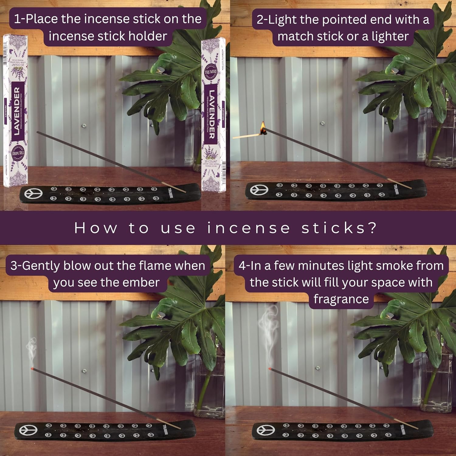 TRUMIRI Trumiri Incense Sticks - Total 40 Lavender Insence-Sticks - Dual Pack of 20 Insenses - Insents - Incents - Inscense - Incence - Incienso - All Natural Incense Sticks