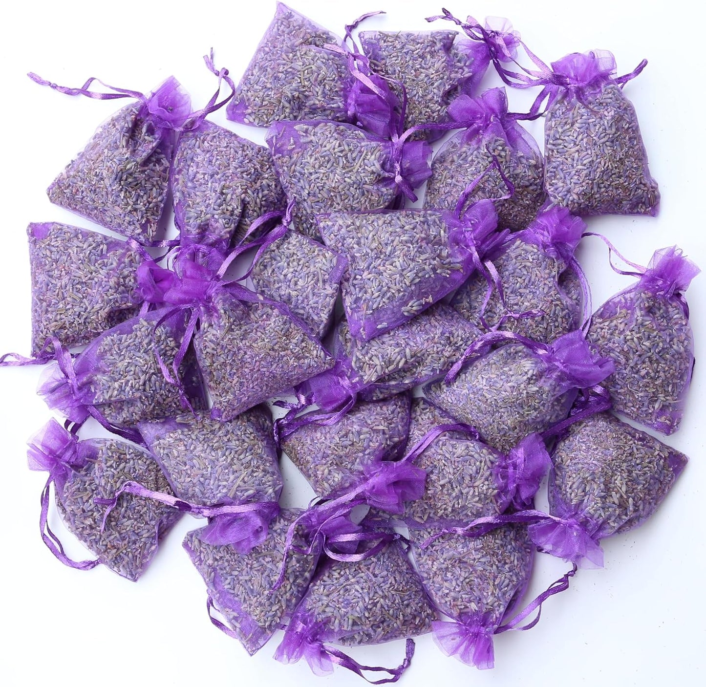 WEALD TRIBE 100% Pure Natural Sun Dried Lavender Sachets for Drawers Closets Wardrobes, 24 Packs Home Fragrance Fresh Air Bags