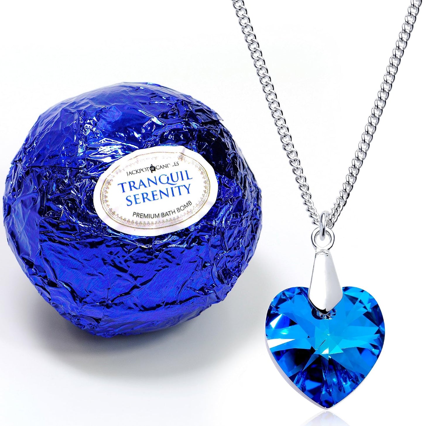 Tranquil Serenity Bath Bomb with Necklace Created with Crystal Extra Large 10 oz. Made in USA