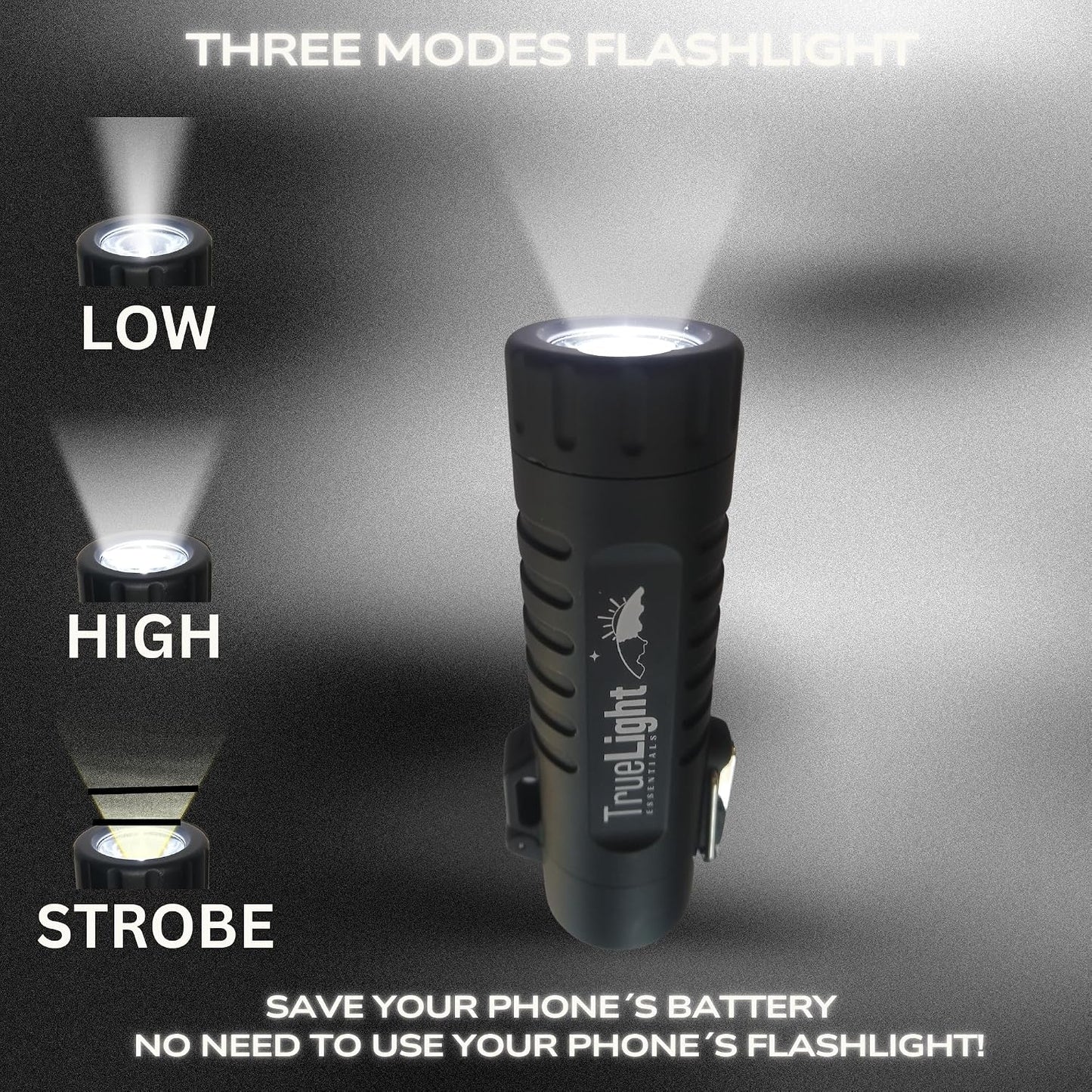 TrueLightEssentials Electric Rechargeable Plasma Lighter - Waterproof USB Arc Lighters with Flashlight LED Battery Indicator and Flexible Neck for Candle Survival Camping Emergency (Black, Long)