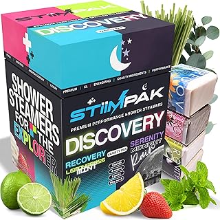 Shower Steamers Variety Pack | XXL 80g Extra Strength Aromatherapy | for Sinus Relief, Energy, Relaxation & Connection | Pure Essential Oils & Core Ingredients | Discovery by STiiMPAK (8 Pak)