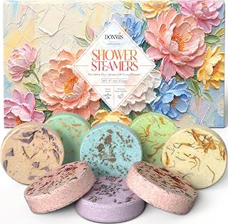 Shower Steamers Aromatherapy 8 Pack, Pastel Garden Style | Natural Essential Oil Shower Bombs, Self Care & Stress Relief, Birthday Gifts for Women and Men, Home Spa & Relaxation