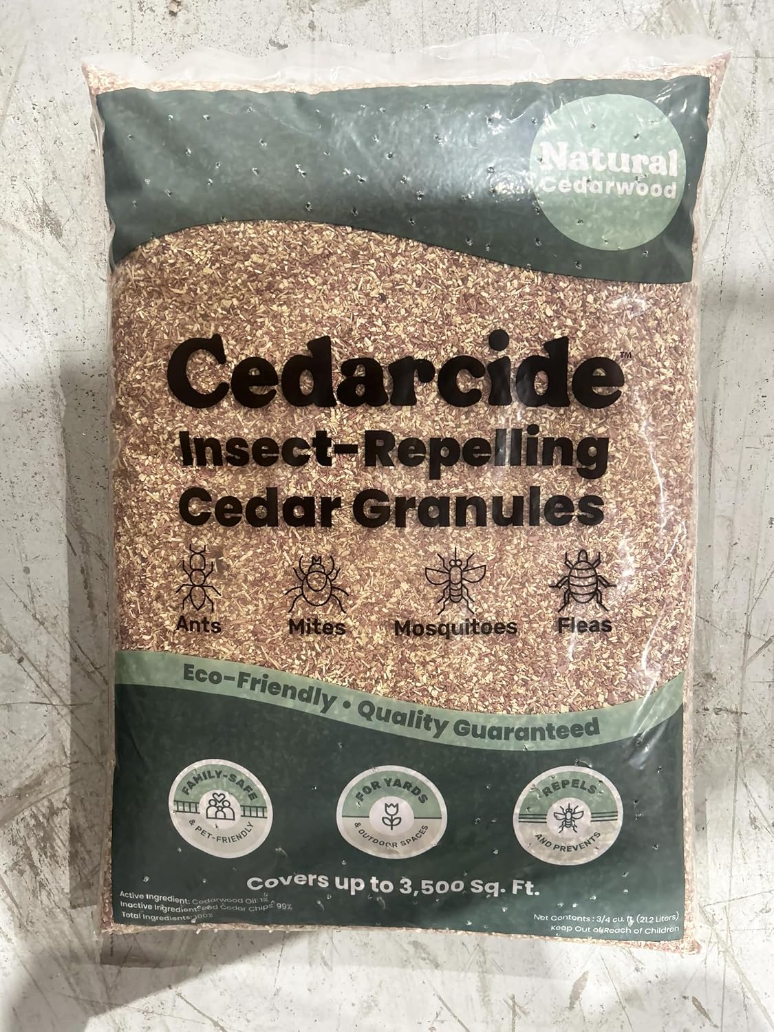 Cedarcide Lawn, Home & Garden Cedar Granules | Repels Fleas, Ants, Spiders & Mosquitoes | Smells Great, Easy to Use | Family & Pet Safe | 2 Bags (16 Lbs)