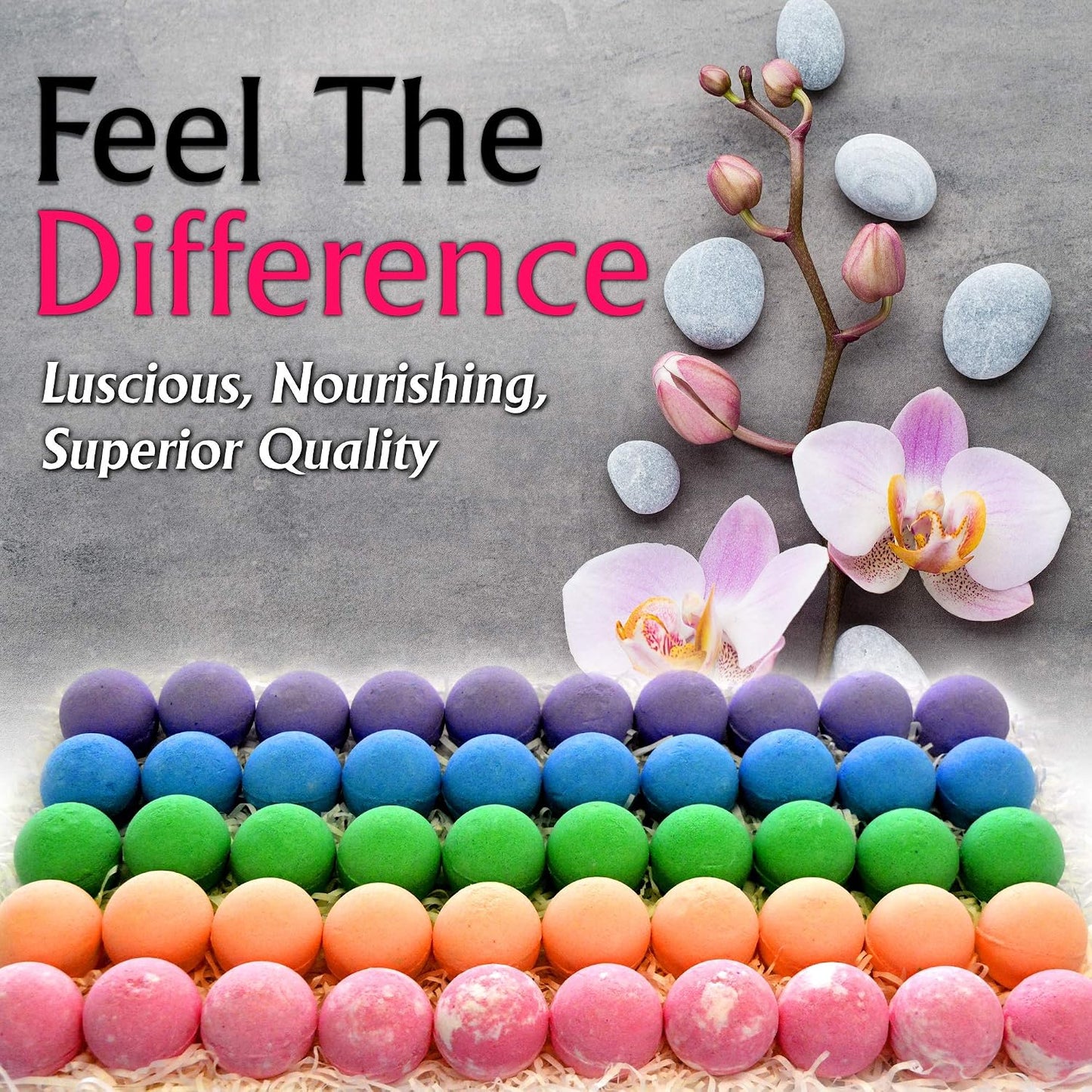 Relaxing Bath Bombs for Men & Women! 50 Wholesale Bath Bombs Individually Wrapped. Bulk Aromatherapy Essential Oil Bath Bombs for Adults Teens Kids! Bath Fizzies #1 Best Pampering Gifts for Women!