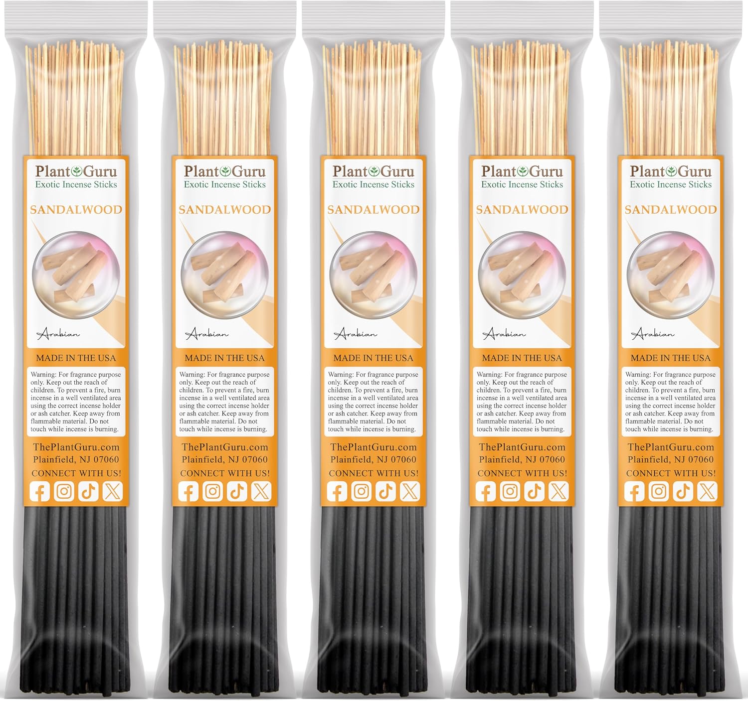 Sandalwood Incense Sticks 500 Pack 11" Bulk Wholesale - Smooth and Clean Long Burn Time, 45 to 60 Minutes.