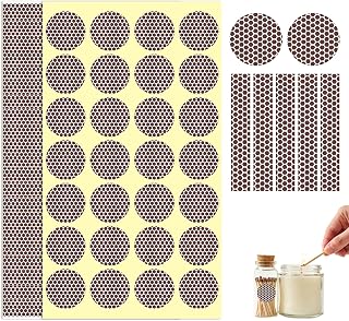 60 Pcs Match Striker Stickers, Match Striker Paper with Adhesive, Honeycomb Textured Surface for Instant Ignition, Multi-Surface Adhesion for Matchbox Replacement, Camping & DIY Crafts