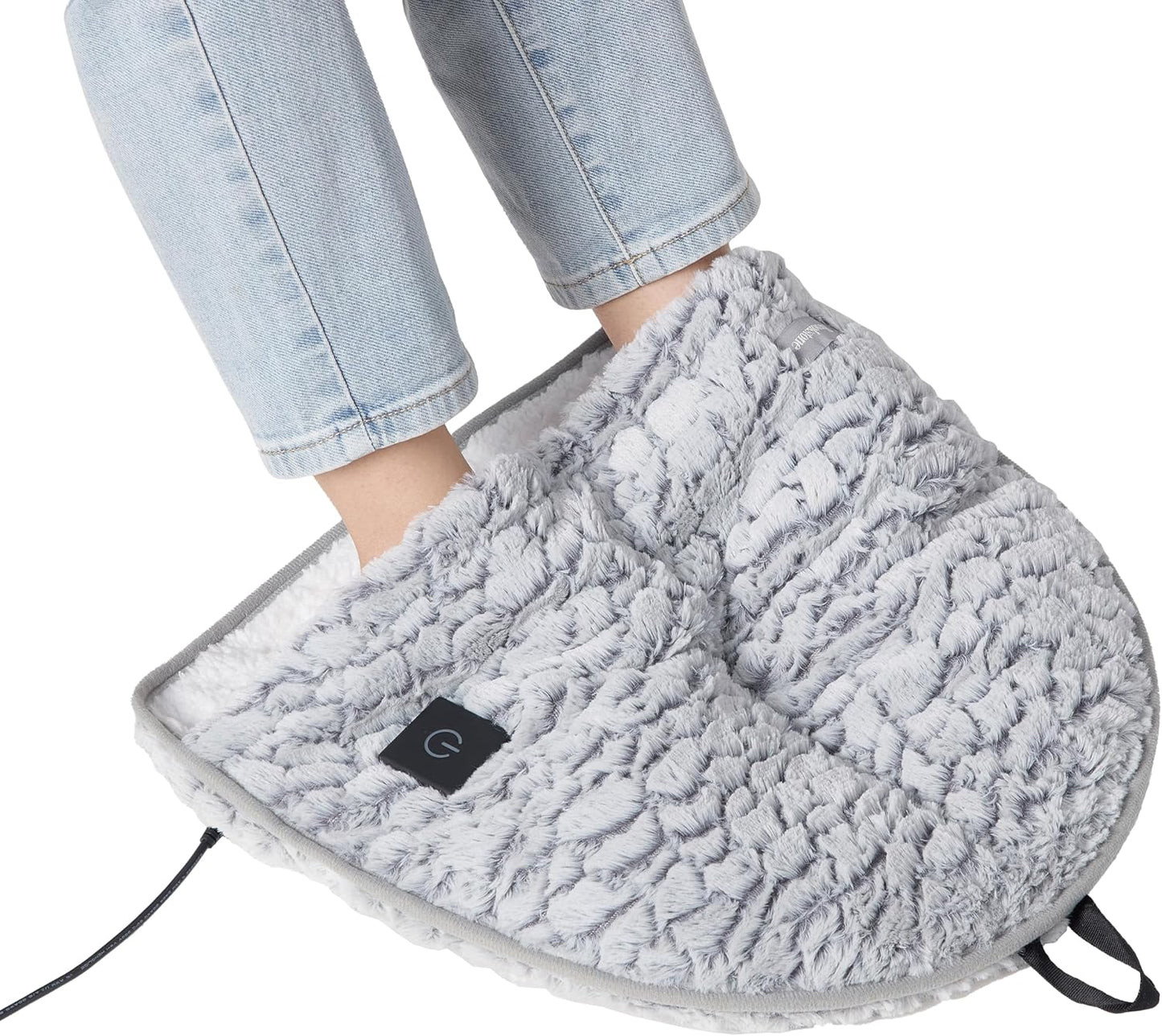 Brookstone Electric Foot Warmer | Ultimate Relaxation with 4 Adjustable Settings for Custom Warmth | Soft Sherpa-Lined for Supreme Comfort | Feet Heater for Sofa, Desk or Anywhere | 100% Polyester