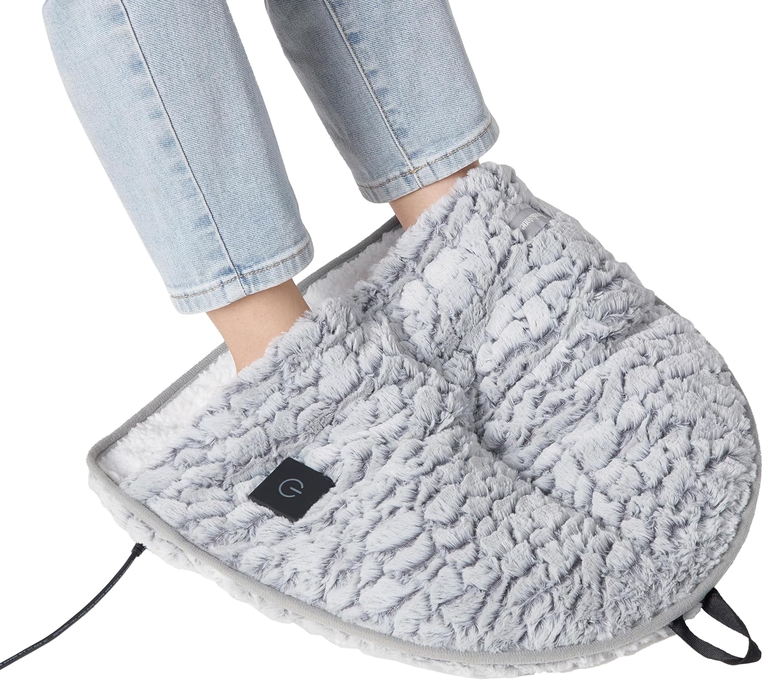 Brookstone Electric Foot Warmer | Ultimate Relaxation with 4 Adjustable Settings for Custom Warmth | Soft Sherpa-Lined for Supreme Comfort | Feet Heater for Sofa, Desk or Anywhere | 100% Polyester
