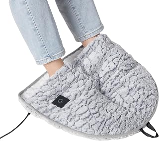 Brookstone Electric Foot Warmer | Ultimate Relaxation with 4 Adjustable Settings for Custom Warmth | Soft Sherpa-Lined for Supreme Comfort | Feet Heater for Sofa, Desk or Anywhere | 100% Polyester