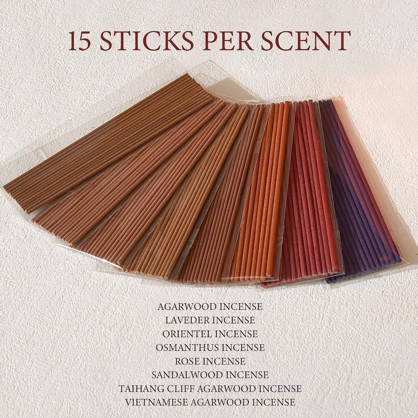 Mini Incense Sticks – Short 8-Scents Variety Set, 120 Natural Hand-Dipped Sticks (4" Long, 20-Min Burn) Clean-Burning Aromatherapy for Travel, Meditation & Daily Relaxation