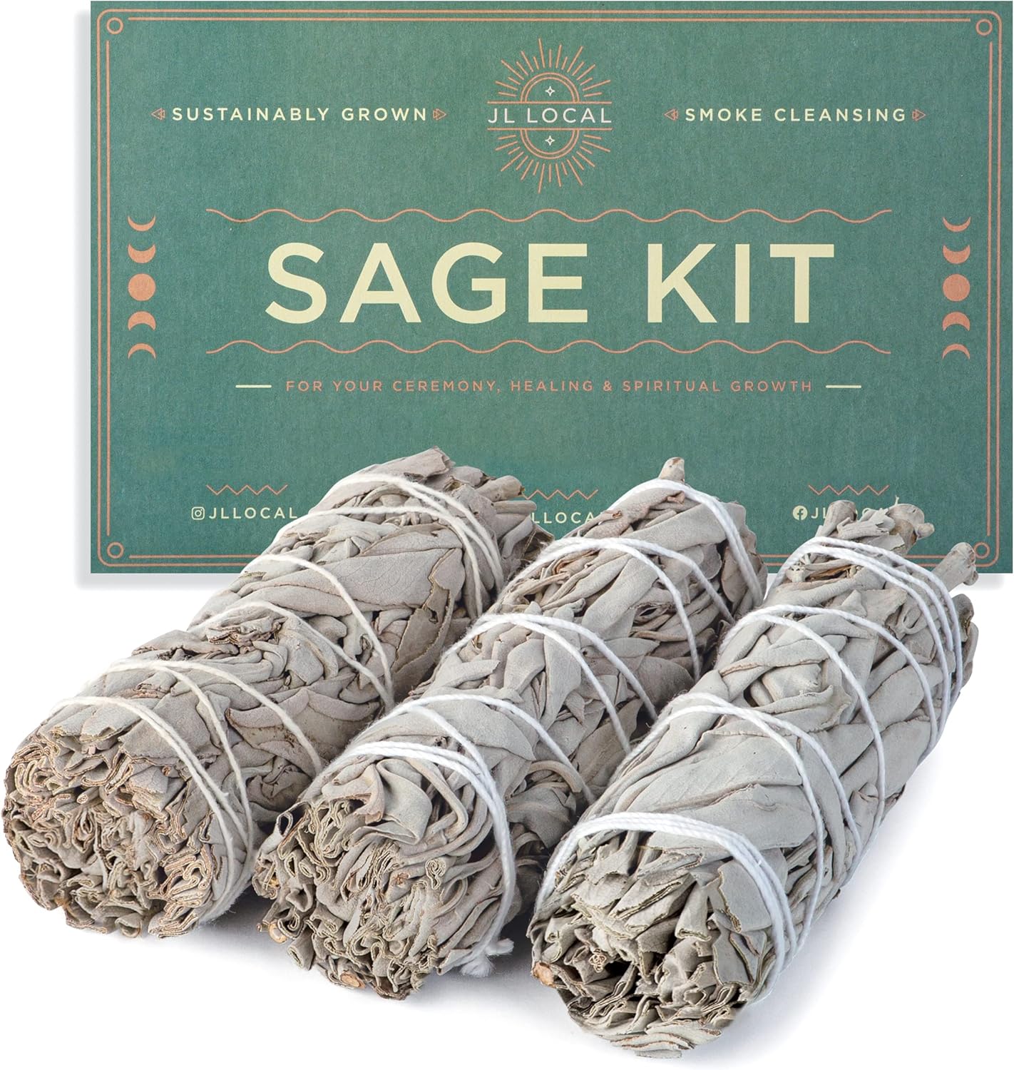 Handcrafted 4 Inch White Sage Smudge Sticks | Fresh Natural California Sage, Includes Instructions & Blessings, For Cleansing House Negative Energy, Smudging Rituals