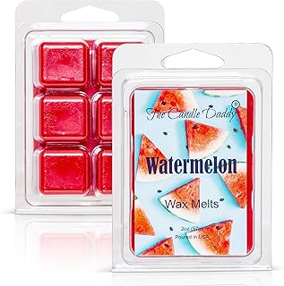 Watermelon - Sweet, Sugary Fruit Scented Melt- Maximum Scent Wax Cubes/Melts- 1 Pack -2 Ounces- 6 Cubes Gift for Women, Men, BFF, Friend, Wife, Mom, Birthday, Sister, Daughter, Long Lasting Wax Tart