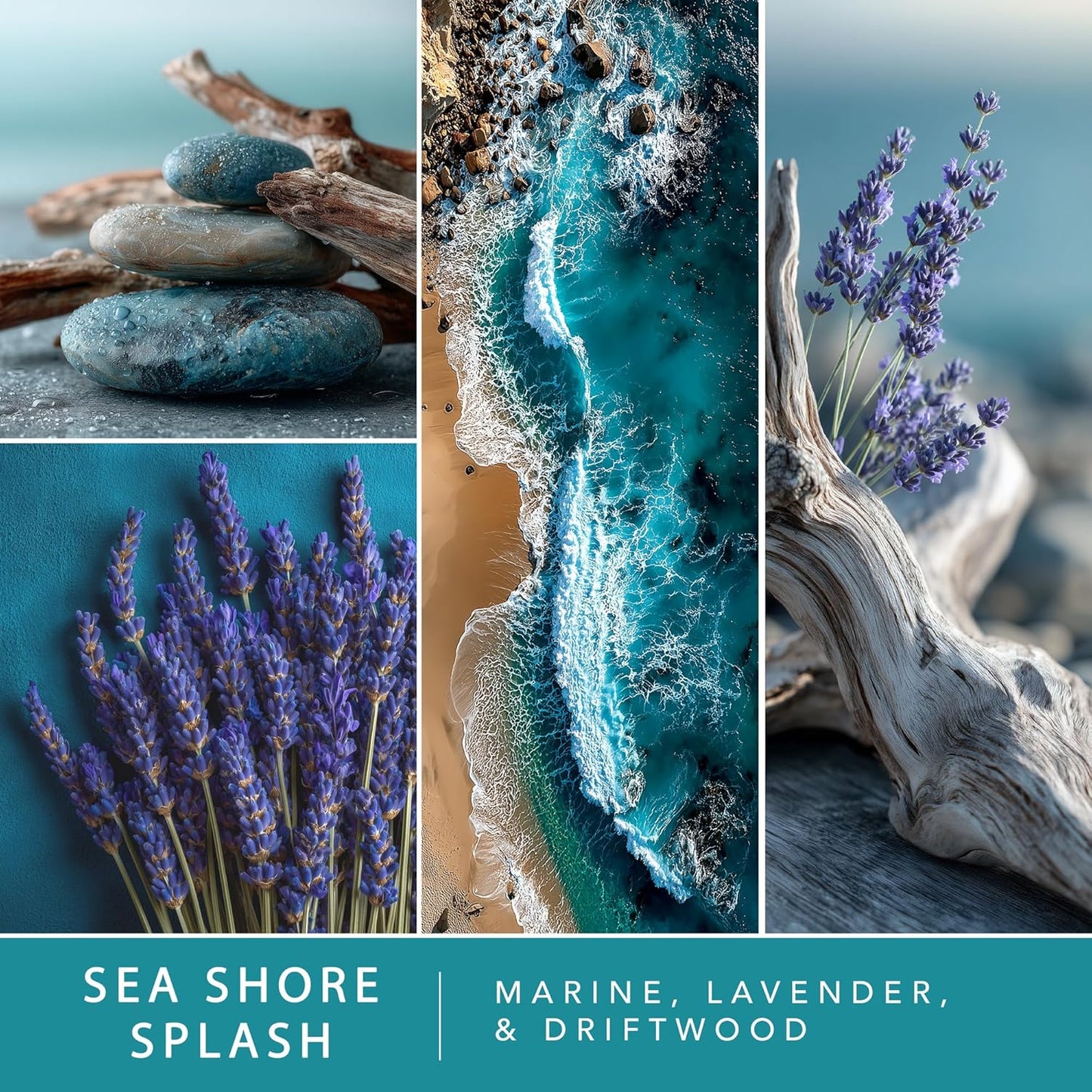 Scentsationals Seashore Splash Scented Wax Melts - Ocean Breeze, Warm Driftwood, & Lavender, 10oz (24 Cubes)