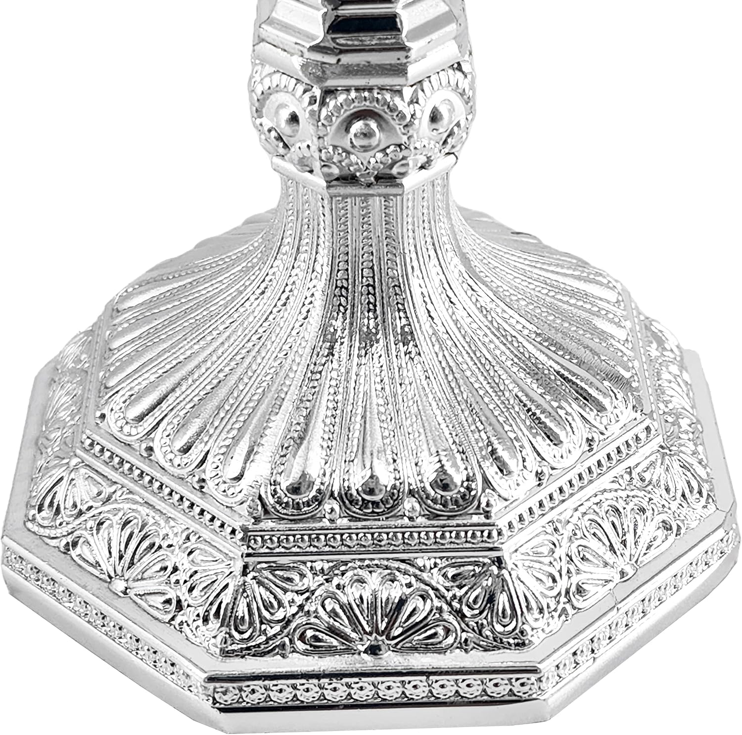 The Dreidel Company Shabbat Candlesticks Candle Holders Silver Plated, 2 Candlesticks Set Style 2