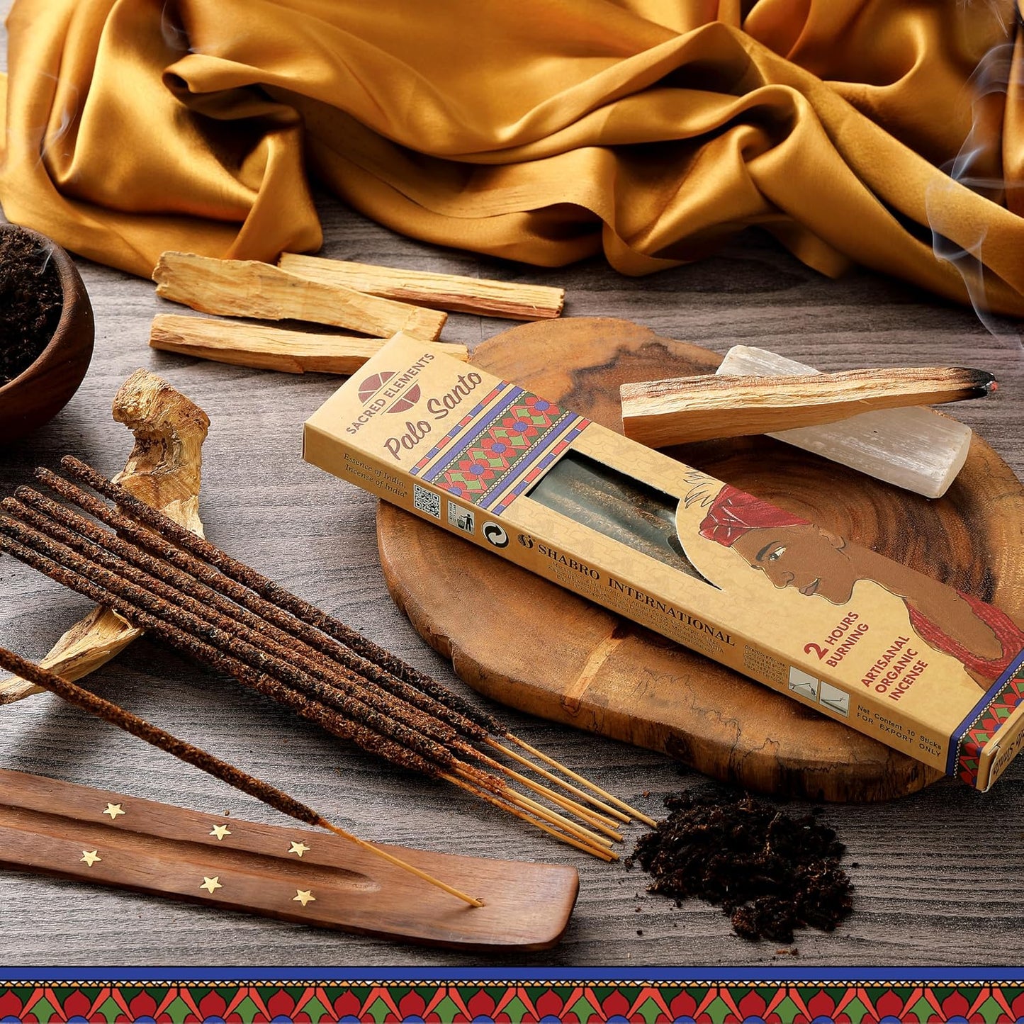 Sacred Element Organic Incense Sticks – Organic Scented Incense Sticks for Meditation, Yoga, Aromatherapy, Relaxation & Home Fragrance (10 Sticks, Palo Santo)