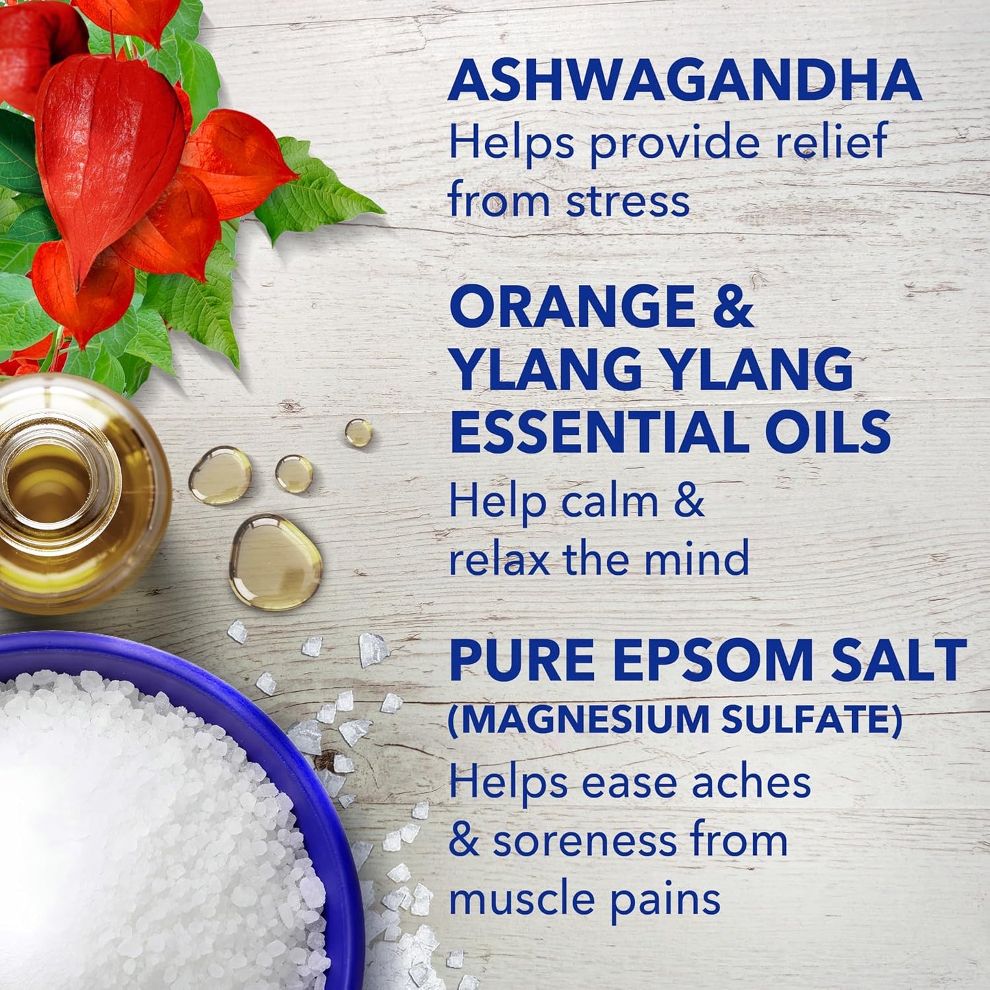 Dr Teal's Epsom Salt Magnesium Soak, Ashwagandha & Essential Oils, 3 lbs (Pack of 4)