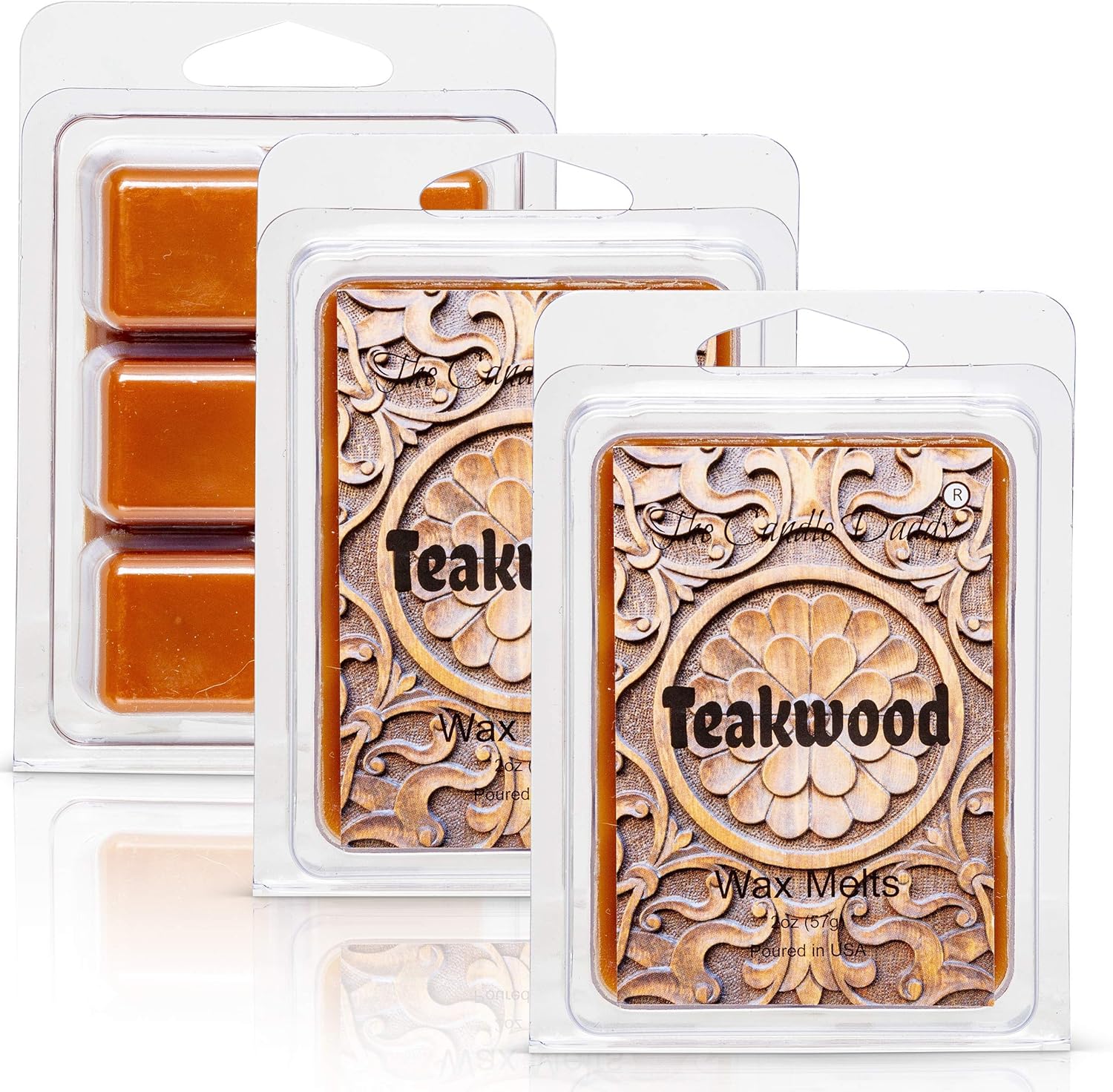 Teakwood - Rustic, Earthy, Sweet Scented Melt- Maximum Scent Wax Cubes/Melts- 1 Pack -2 Ounces- 6 Cubes Gift for Women, Men, BFF, Friend, Wife, Mom, Birthday, Sister, Daughter, Long Lasting Wax Tart