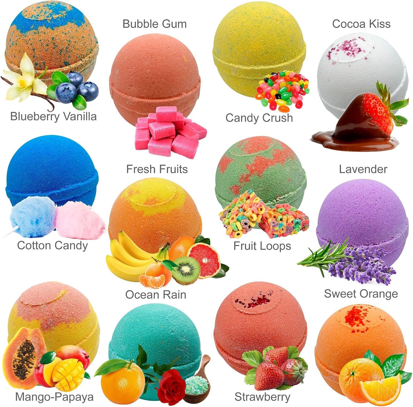 12 Bath Bombs for Kids with Surprise Toys Inside - Handmade in The USA from Natural Safe Ingredients for Sensitive Skin - 12 Different Scents with 12 Toys Inside- Gift for Girls and Boys