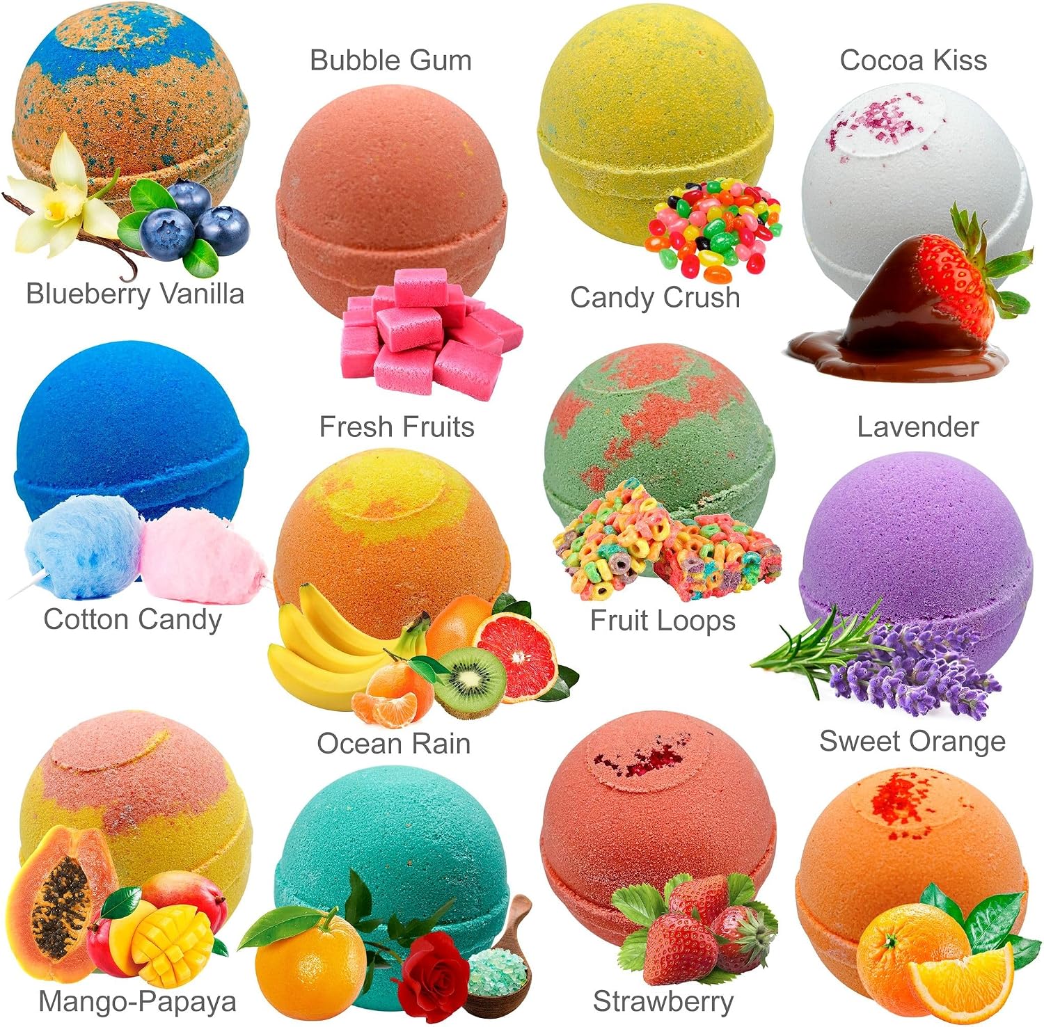 12 Bath Bombs for Kids with Surprise Toys Inside - Handmade in The USA from Natural Safe Ingredients for Sensitive Skin - 12 Different Scents with 12 Toys Inside- Gift for Girls and Boys