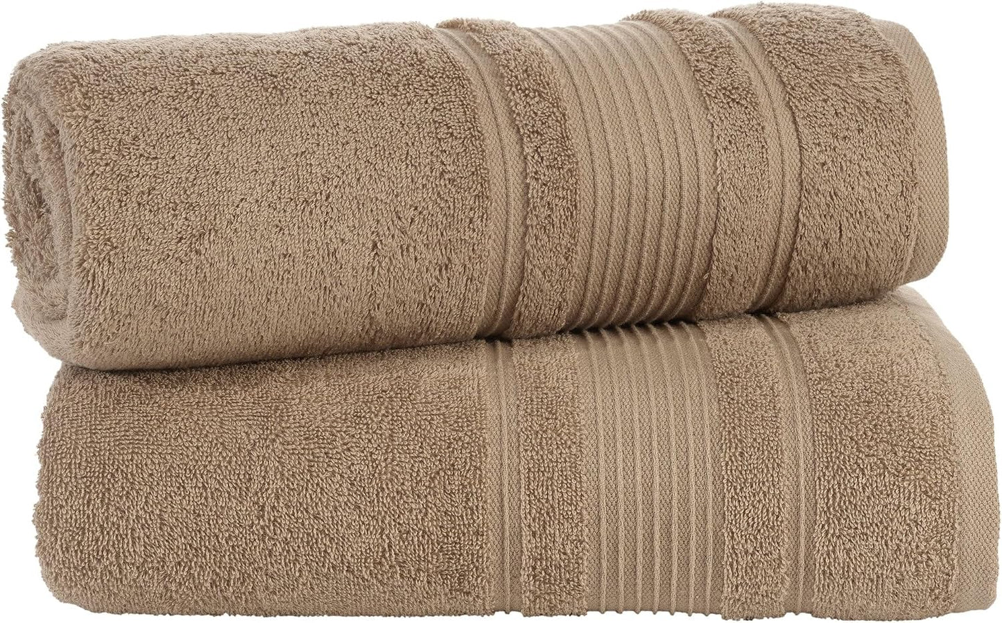 Personalized Custom 2-Piece Bath Towels Set – 100% Cotton, Soft & Absorbent – Embroidered Name or Monogram – Hotel Towels for Bathroom, Spa, Hotel, Wedding & Gift – Brown