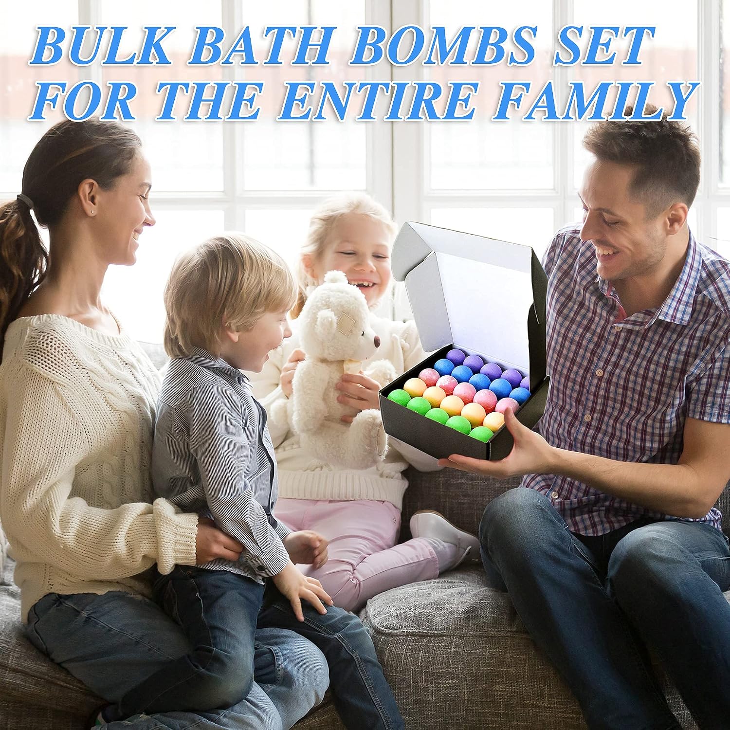 Relaxing Bath Bombs for Men & Women! 50 Wholesale Bath Bombs Individually Wrapped. Bulk Aromatherapy Essential Oil Bath Bombs for Adults Teens Kids! Bath Fizzies #1 Best Pampering Gifts for Women!