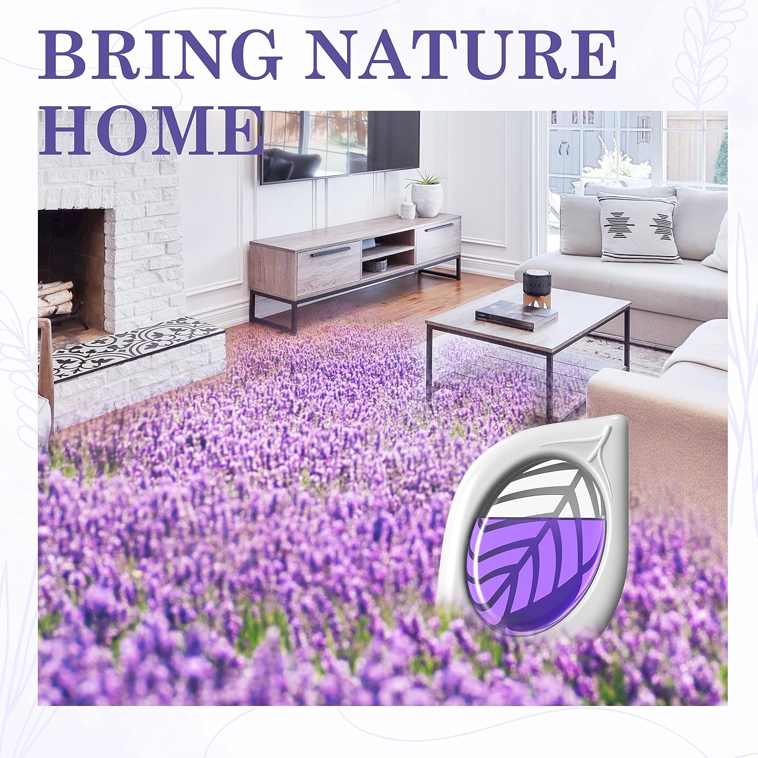 Air Freshener for Home, 4 Pack, Lavender, Odor Eliminator for Small Area Closets Bathroom Pets Strong Odor, Up to 120 Days