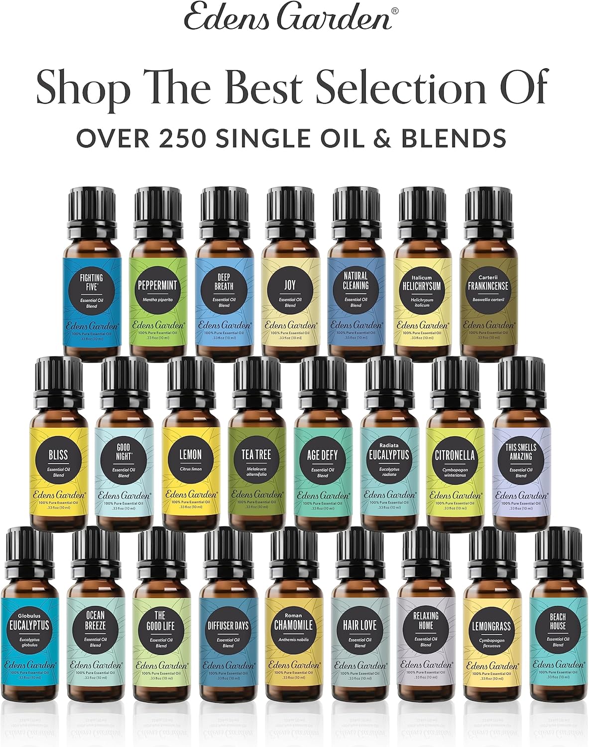 Edens Garden Top Essential Oil Blends 3 Set – 100% Pure Therapeutic Grade, Undiluted Natural Aromatherapy Oils for Diffusers & Home – Includes Fighting Five, Good Night & Joy, 10 ml/ 3 Pack