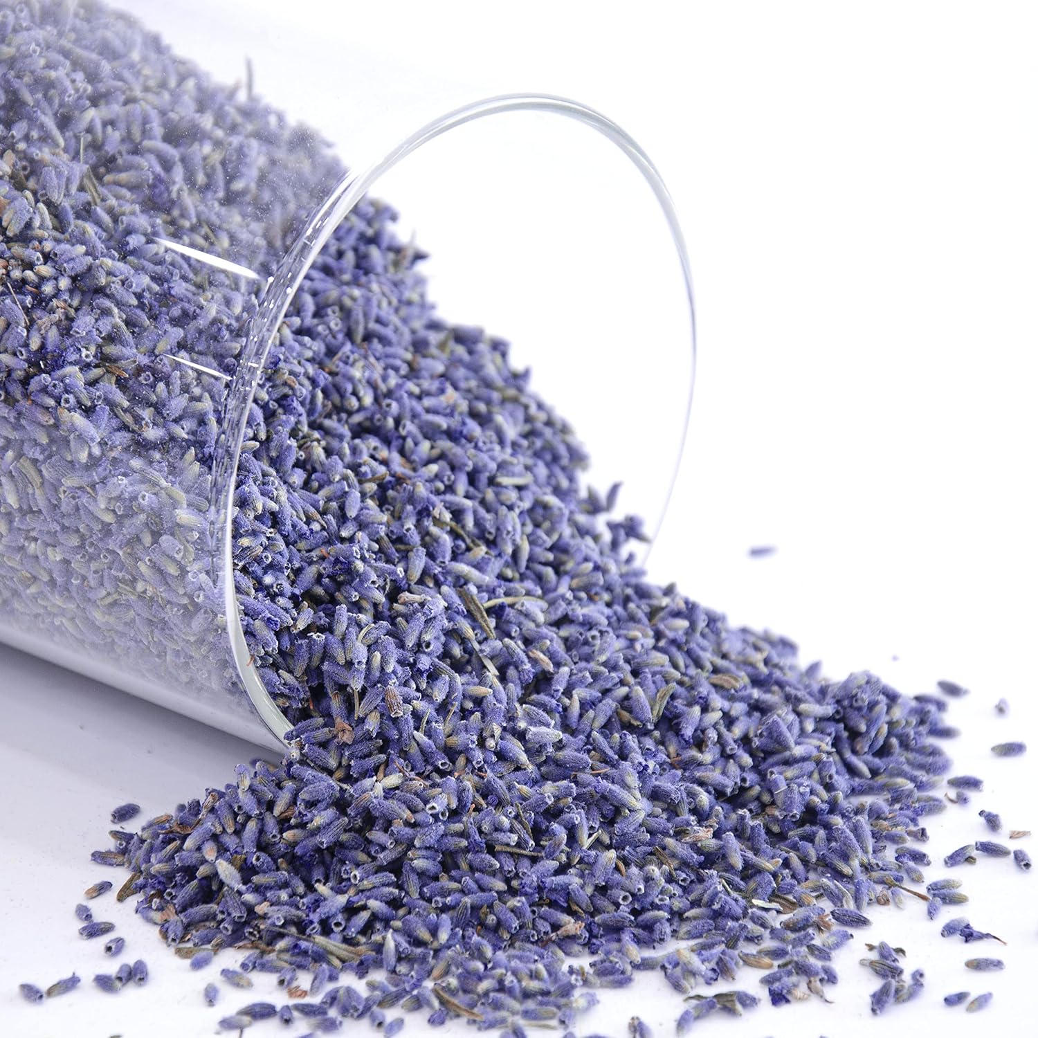 Lavande Sur Terre 4 Cups Lavender in Small Glass Bottle, Highland Dried Lavender Flower Buds, LV-G-2