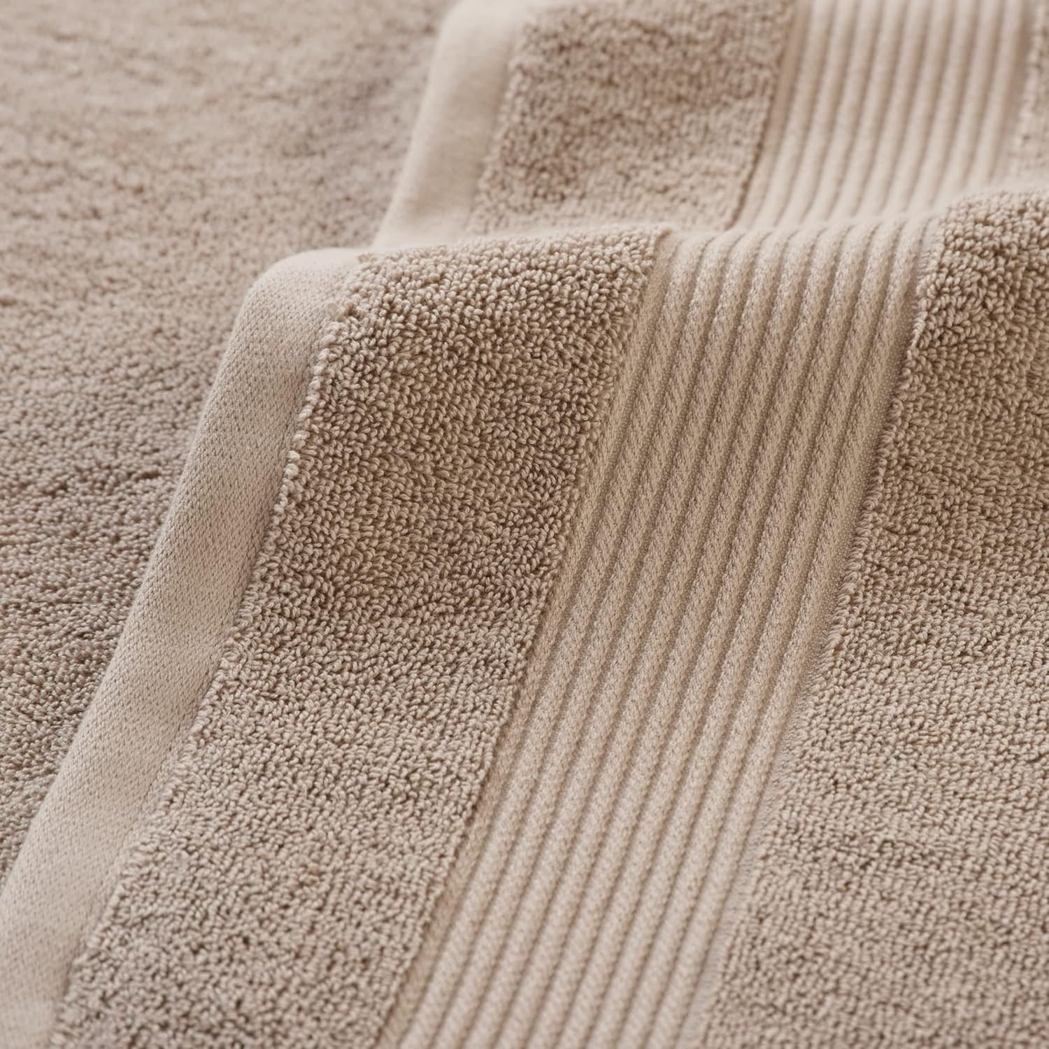 Arkwright Solid 6 Piece Bath Towel Set, 100% Cotton 600 GSM Soft Absorbent Bathroom Towels for Hotel, Spa or Vacation Rental, Latte Beige (2 Bath Towels, 2 Hand Towels, 2 Washcloths)