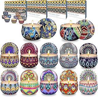 Set of 48 Small Scented Candles Soy Wax Aromatherapy Candles 2.5 OZ Portable Tin Candles with Lid, Relaxation Gifts Basket for Mother, Women, Friends and Coworkers