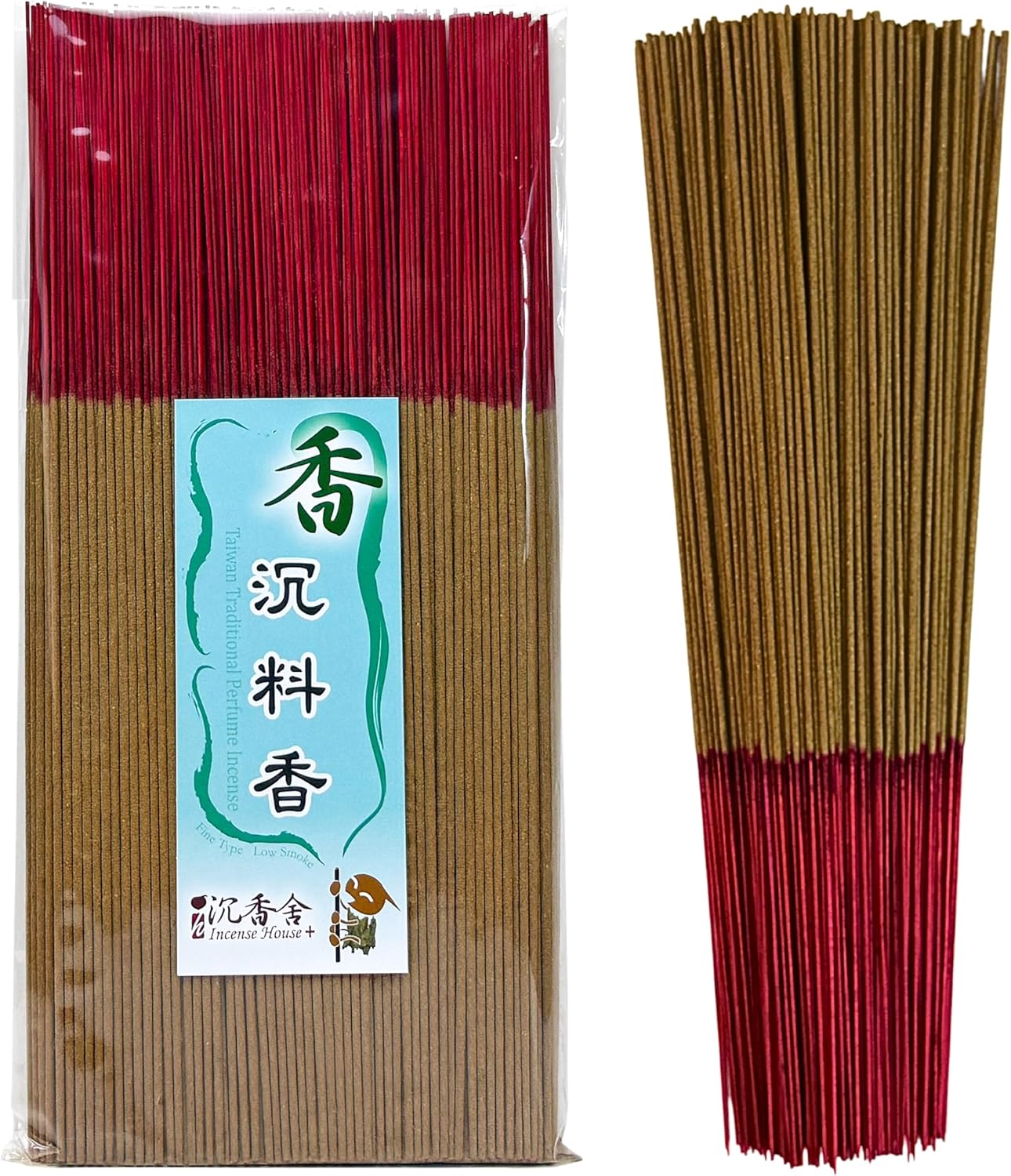 I H INCENSE HOUSE+ – Taiwanese-Style Worship Joss Incense Sticks 30cm, 300g (Approx. 380–400 Slim & Low Smoke Fine Sticks) – Traditional Bamboo-Core Incense for Rituals, Prayer & Daily Worship (1)