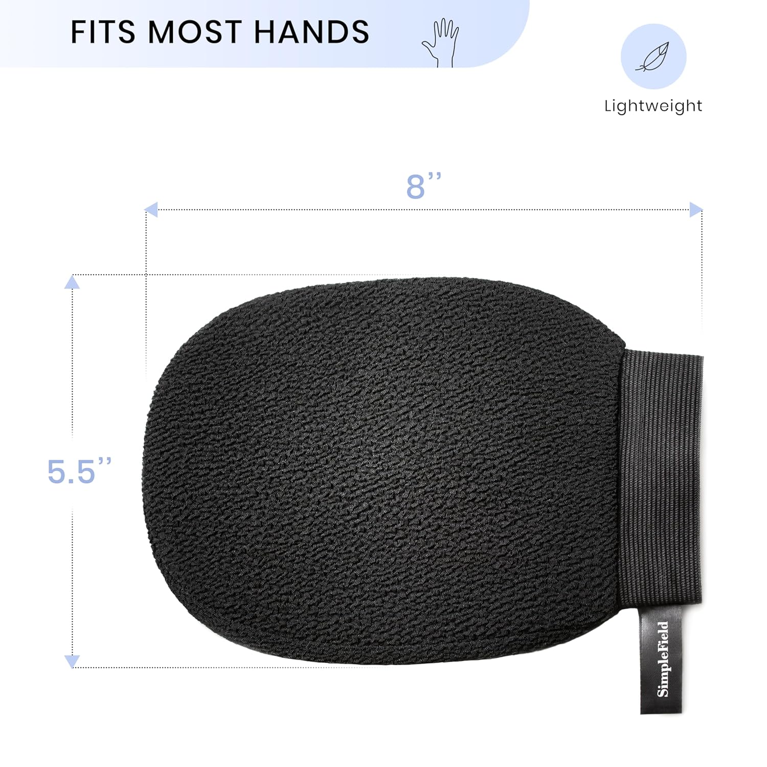 SimpleField Korean Exfoliating Mitt for Remove Dead Skin. 2 Pack 100% Viscose Kessa Deep Exfoliating Gloves for Body Scrub, Keratosis Pilaris and Self Tanning Removal. Easily Smooth Skin Surface.