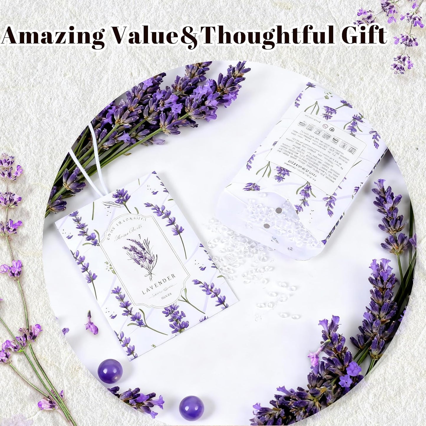 Lavender Sachets Bags for Drawers and Closets, Long-Lasting Air Fresheners for Dresser, Scented Sachets, Wardrobe Odor Eliminator - Closet Deodorizer Fragarance 6 Pack
