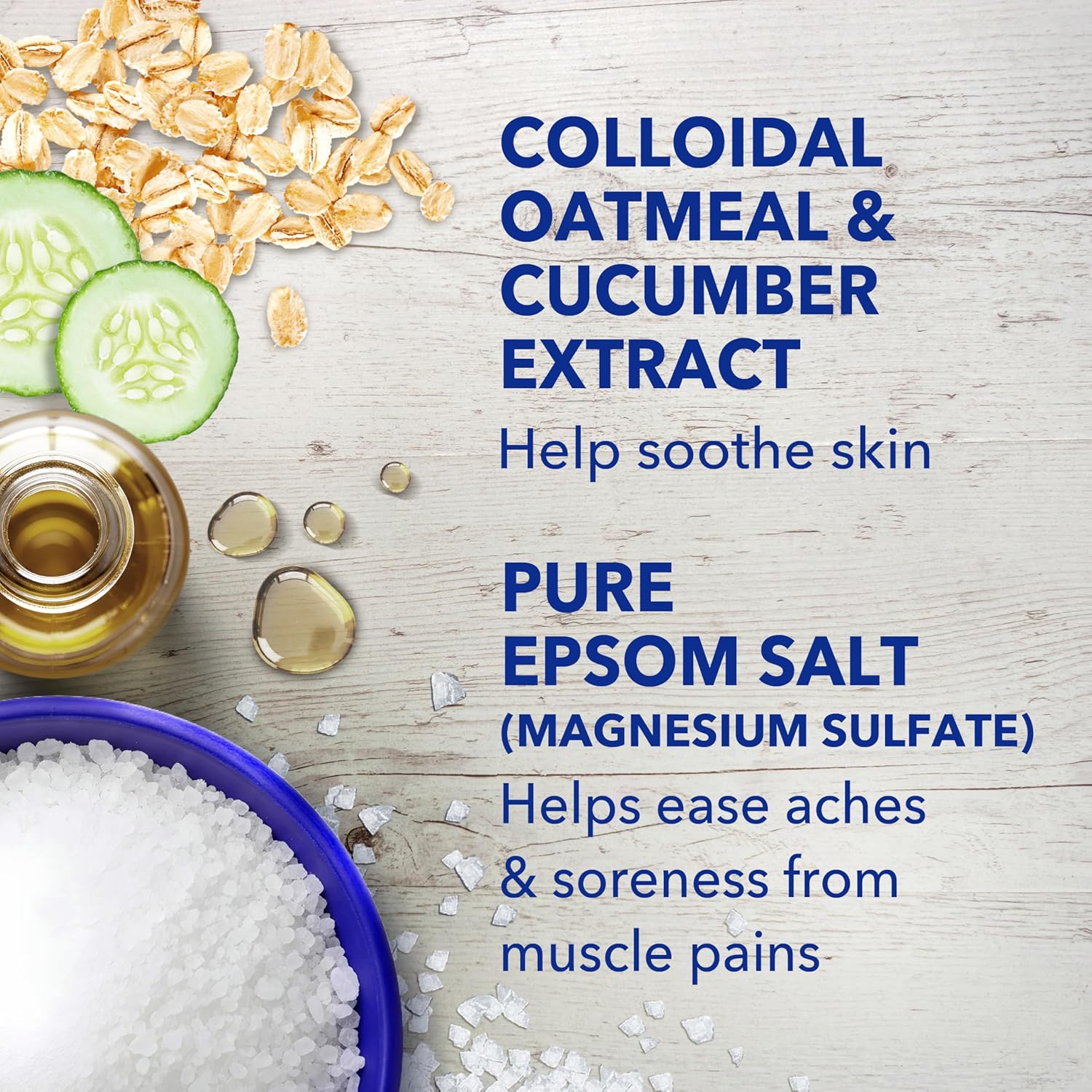 Dr Teal's Epsom Salt Magnesium Soak, Sensitive Skin with Colloidal Oatmeal & Cucumber Extract, 3 lbs