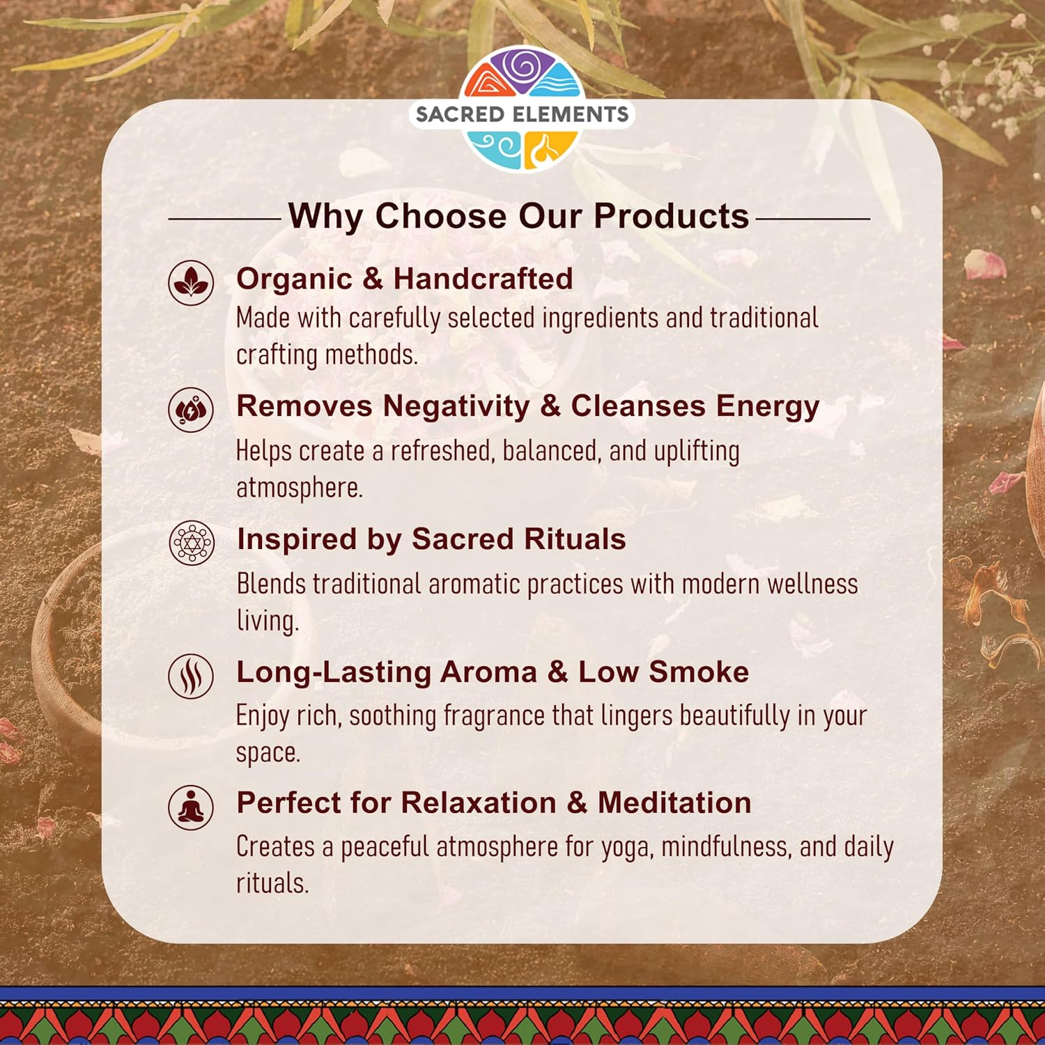 Sacred Elements Organic Incense Cones – Lavender Scent (Pack of 4) | Natural Aromatherapy for Relaxation & Sleep | Handcrafted, Low Smoke, Long-Lasting Fragrance for Bedroom & Home