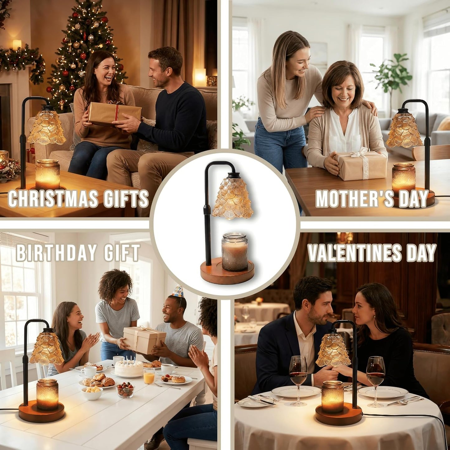 JZHOME Candle Warmer Lamp with Timer Dimmable, Height Adjustable Candle Lamp Warmer for Women Birthday Gifts, House New Home Decor