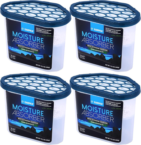 ZARPAX Moisture Absorber Activated Charcoal 10.5 oz - Set of 4