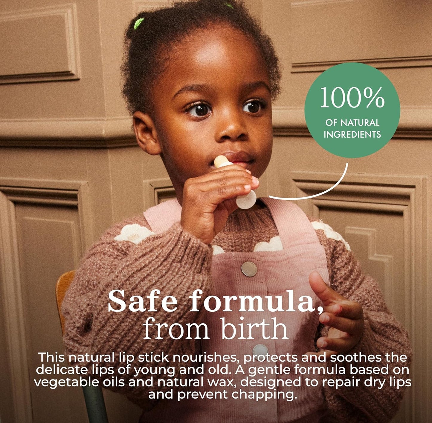 Minois Paris Baby & Kids Lip Balm - 100% Natural Organic Moisturizing Lip Care, Kids Chapstick With Sweet Almond Oil and Rice Wax, Non-Toxic Lip Treatment for Dry Chapped Lips, Made in France 4g