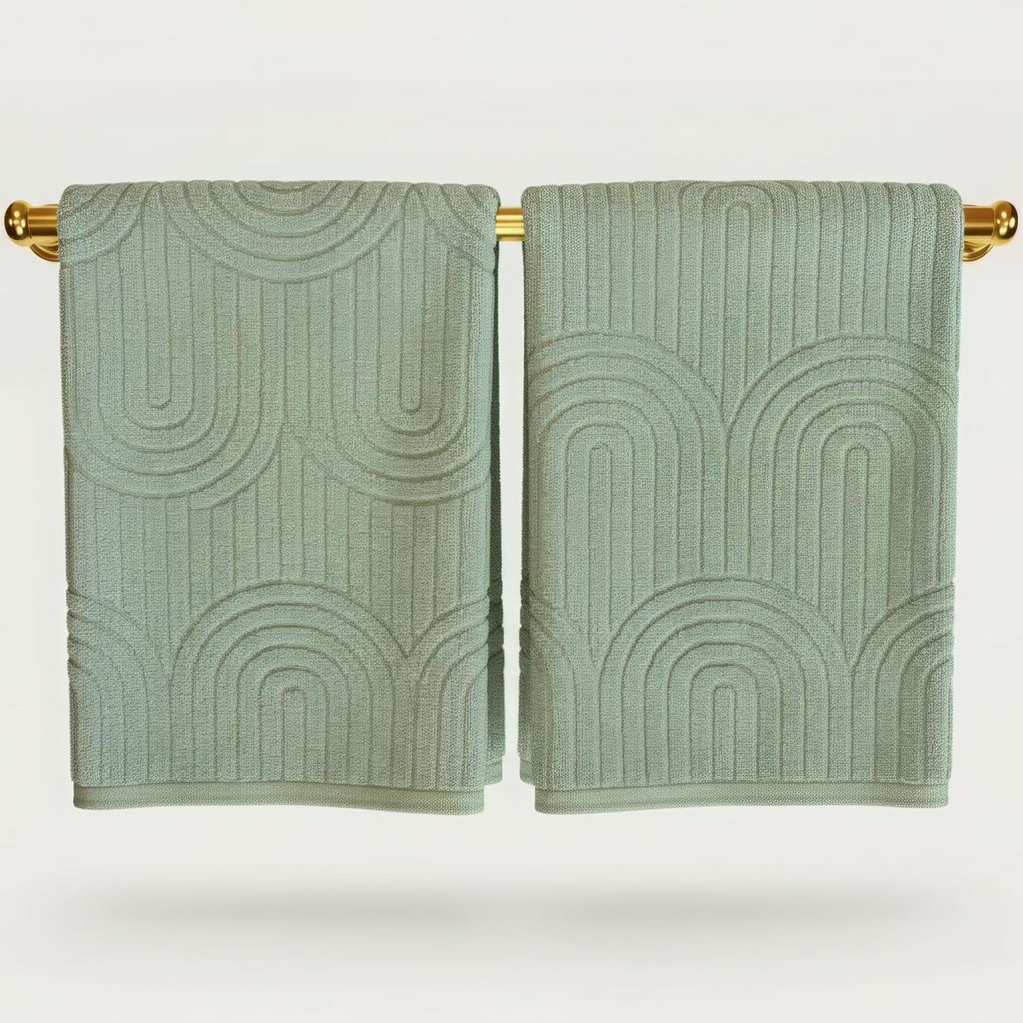 KIBAGA Decorative Hand Towels for Your Bathroom Or Kitchen – Luxurious Set of 2 Soft Boho Cotton Towels are Absorbent, Lightweight & Dry Quickly - Perfect to Elevate Any Bath Decoration at Home