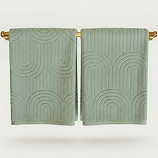 KIBAGA Decorative Hand Towels for Your Bathroom Or Kitchen – Luxurious Set of 2 Soft Boho Cotton Towels are Absorbent, Lightweight & Dry Quickly - Perfect to Elevate Any Bath Decoration at Home