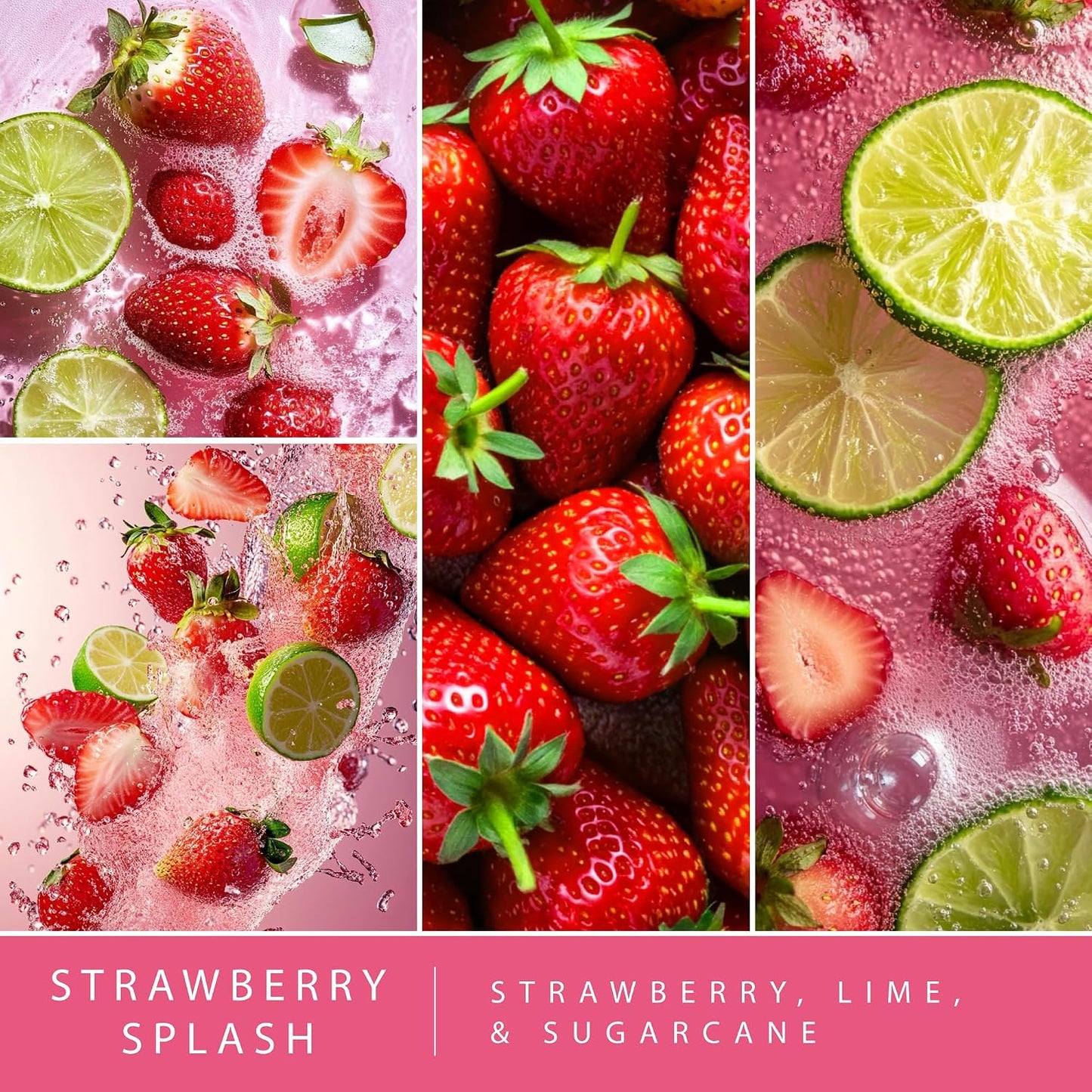 Scentsationals Strawberry Splash Scented Wax Melts - Strawberries, Lime, & Sugarcane, 10oz (24 Cubes)