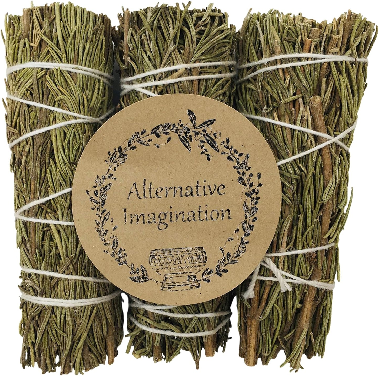 Dried Rosemary Incense Sticks for Spiritual Cleansing, Home Fragrance, Witchcraft Supplies, Meditation Accessories - 4" Long - 3 Pack - Alternative Imagination