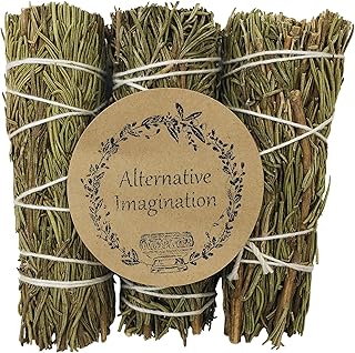Dried Rosemary Incense Sticks for Spiritual Cleansing, Home Fragrance, Witchcraft Supplies, Meditation Accessories - 4" Long - 3 Pack - Alternative Imagination