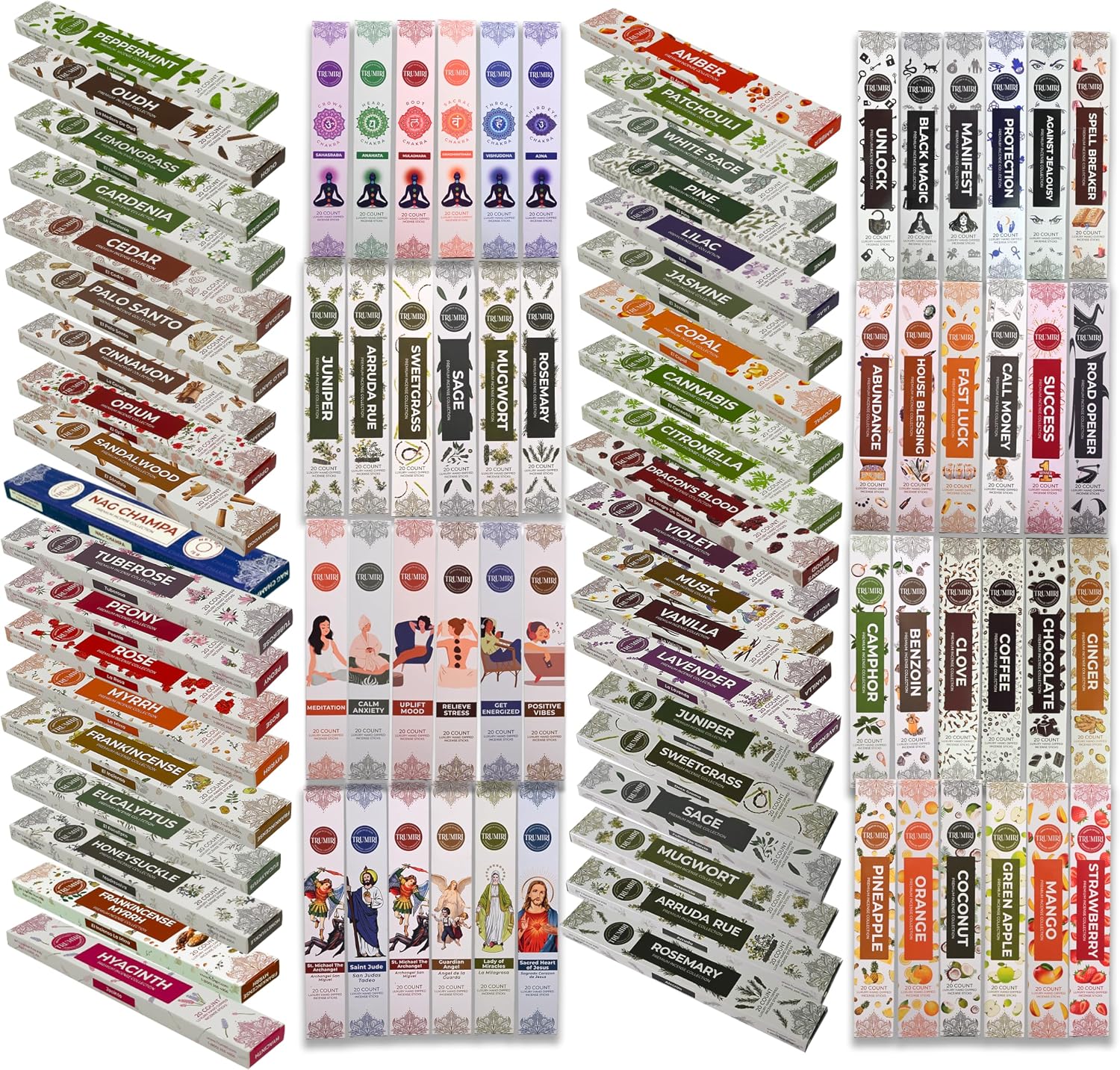 Trumiri Incense Sticks - Insence-Sticks - 12 Random Scents Variety Pack of Insense Inciensos - 20 Inscents-Sticks per Scent - Total 240 Incents + Holder Burner