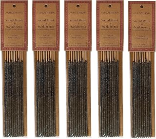 Auroshikha Natural Resin Frankincense Myrrh - Incense Sticks (5 Pack, Total 50 Sticks)