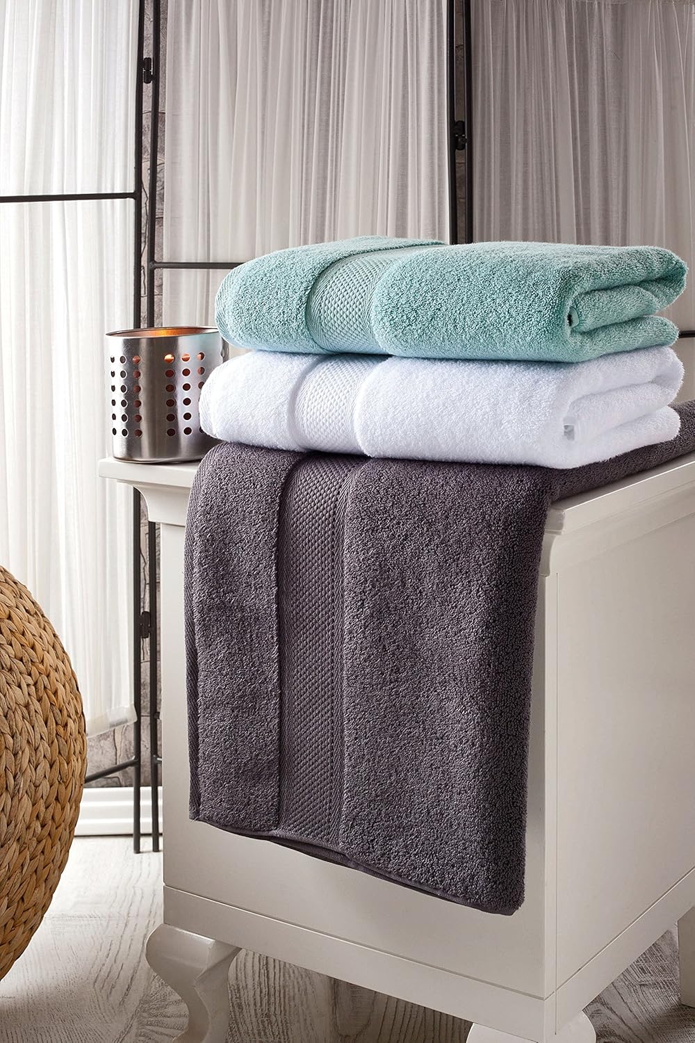 BAGNO MILANO Turkish Towels Hotel-Spa Towel Set, 100% Turkish Cotton | Ultra Soft Plush Absorbent Towels Set (White, Towel Set of 6)